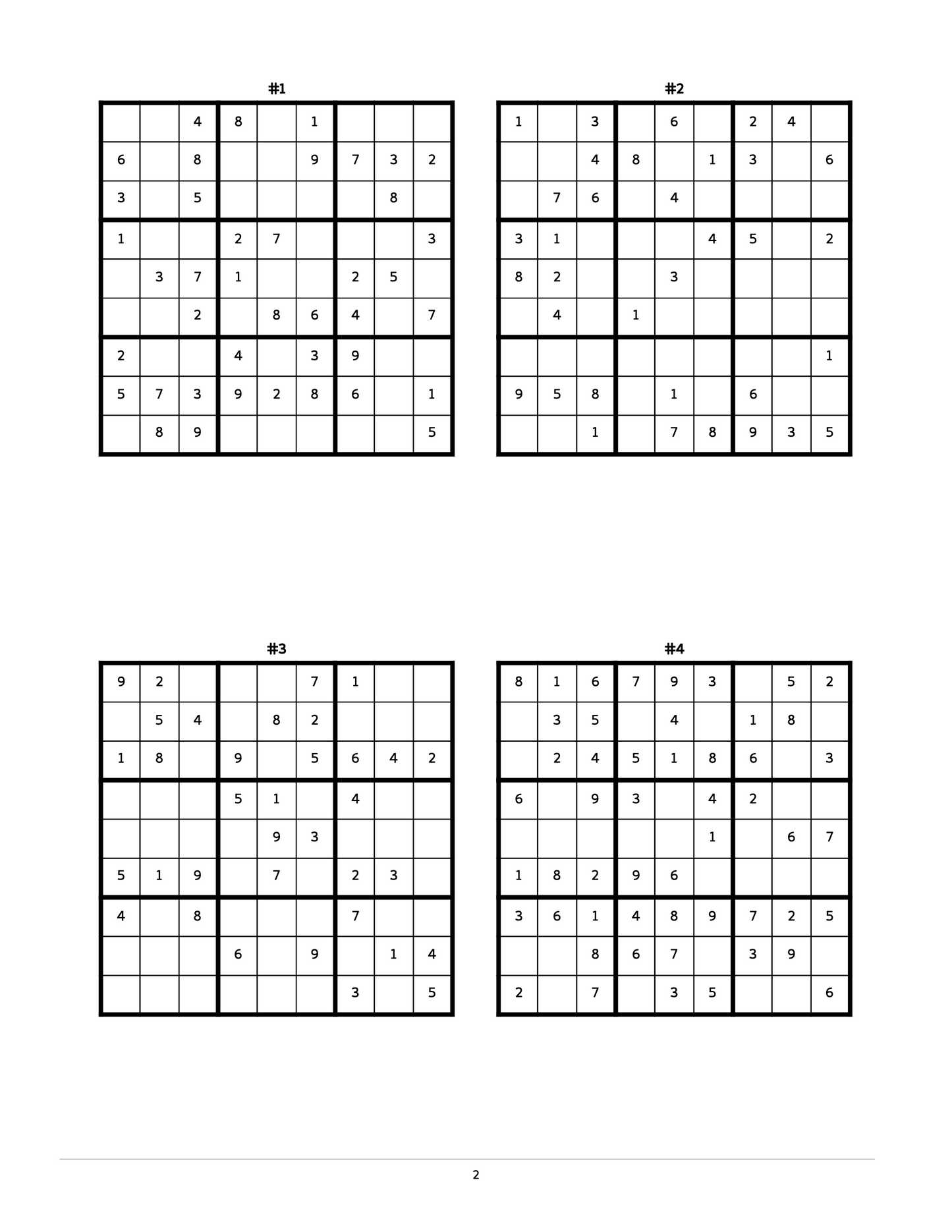 1500+ Sudoku Puzzles for All Ages - Very Easy to Hard - Printable E-Book PDF