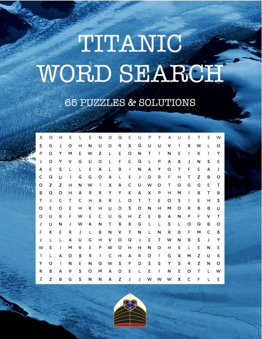 Titanic Word Search - 65 Puzzles & Solutions - Printable E-Book PDF