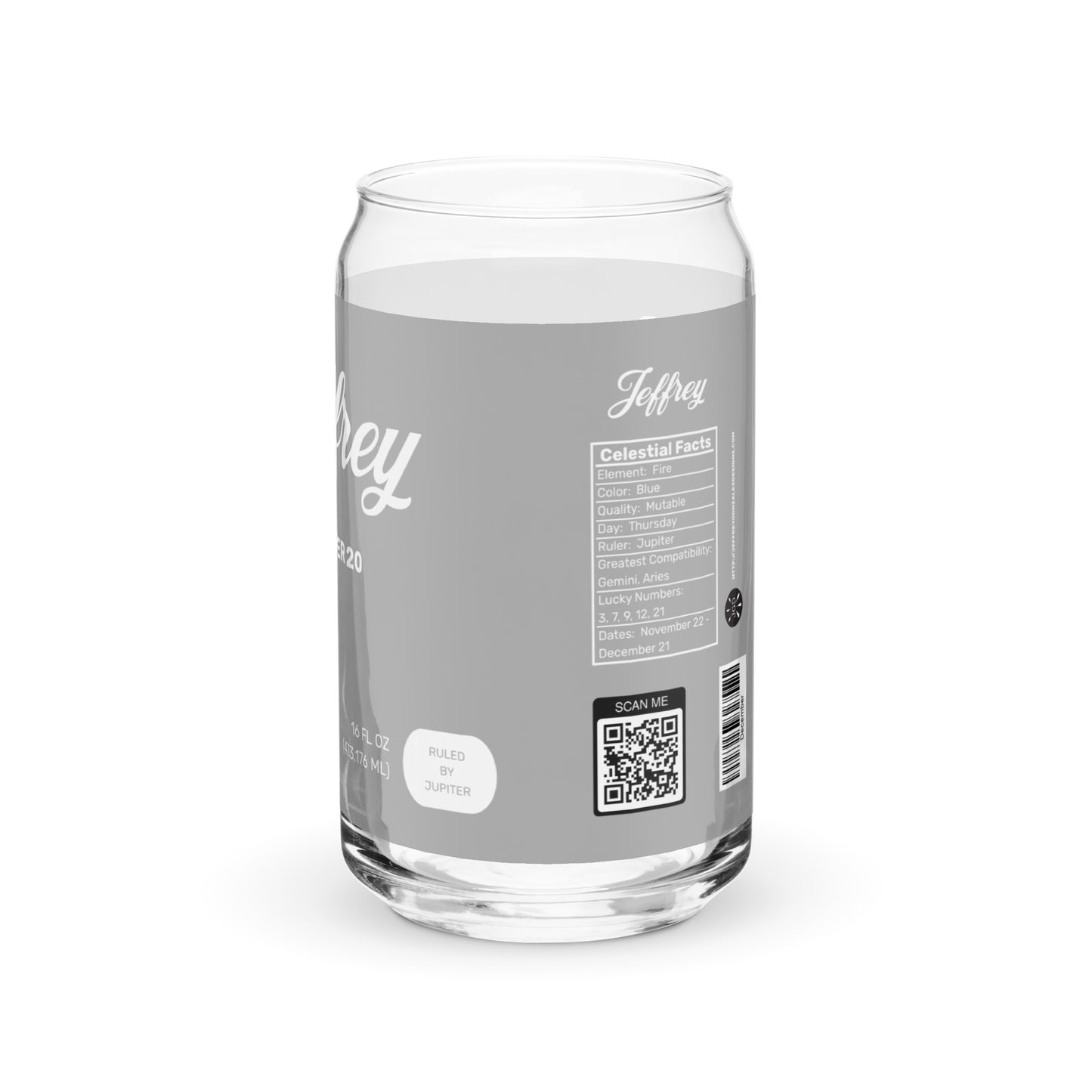 Zodiac Soda Glass - Can-Shaped Glass | Personalized | Custom | Zodiac | Soda | Glassware
